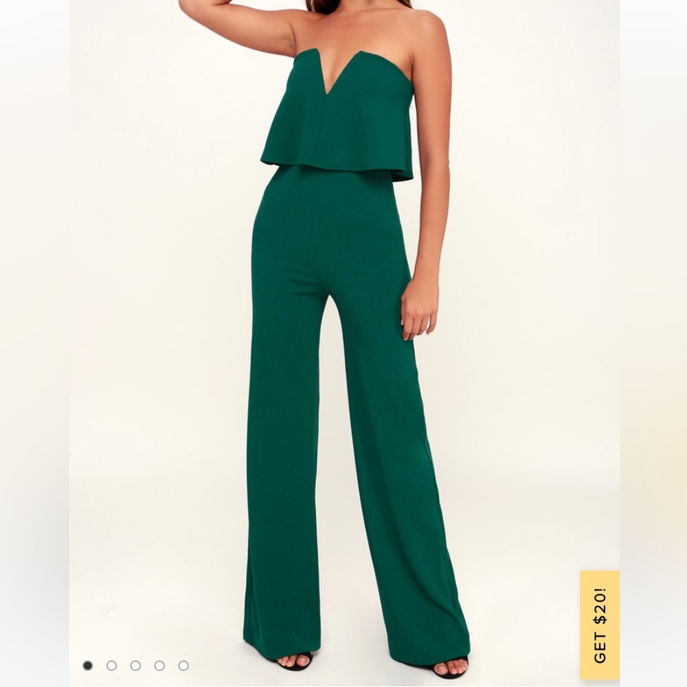 Power of Love Emerald Green Strapless Jumpsuit